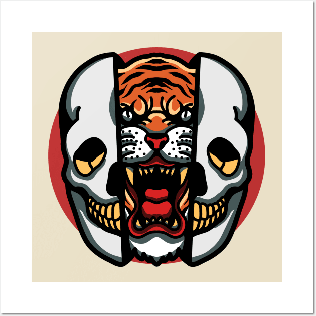 tiger in skull Wall Art by donipacoceng